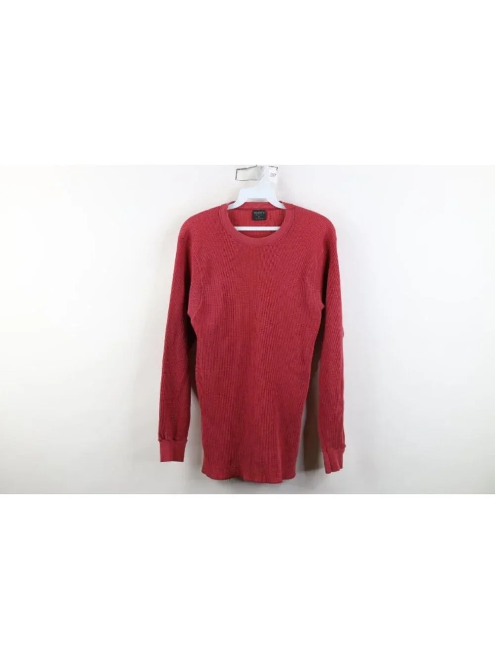 Vintage 70s Streetwear Mens XL Faded Blank Thermal Waffle Knit T-Shirt Red USA